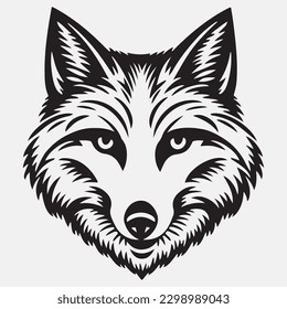 Fox head Vector illustration. Fox Vintage Logo