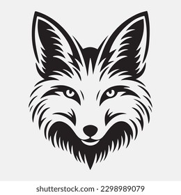 Fox head Vector illustration. Fox Vintage Logo