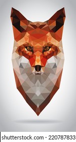 Fox head vector isolated, geometric modern illustration