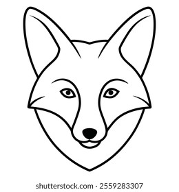 fox head of a vector silhouette