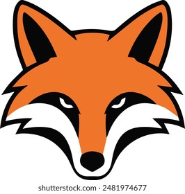 Fox Head vector silhouette logo style image.
