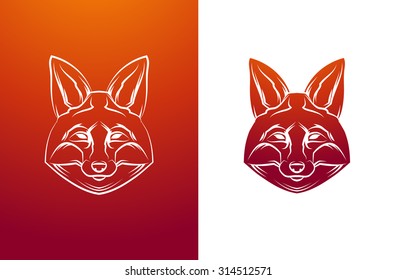 Fox Head Vintage label. Retro vector design graphic element. This is vector illustration ideal for a mascot and tattoo or T-shirt graphic.