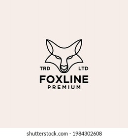 fox head vintage line logo icon illustration Premium Vector