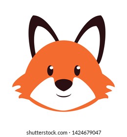 Fox head wildlife cute animal cartoon isolated vector illustration graphic design