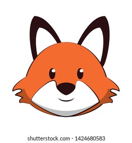 Fox head wildlife cute animal cartoon isolated vector illustration graphic design