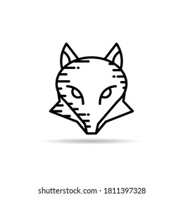 fox head or wolf icon line vector illustration
