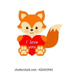 fox with heart