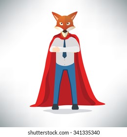 Fox hero businessman design,vector
