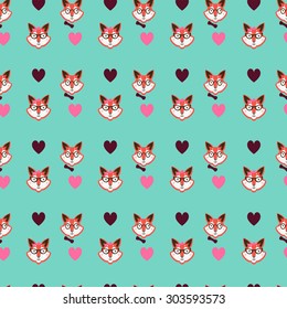fox hipster pattern