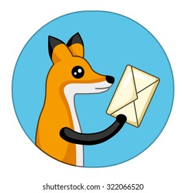 Fox holding an envelope.