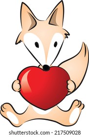 Fox holding a heart shape