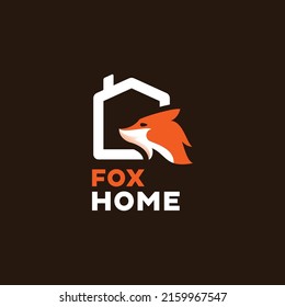 Fox with home logo design vector graphic symbol icon sign illustration creative idea