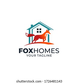 Fox homes logo vector design template