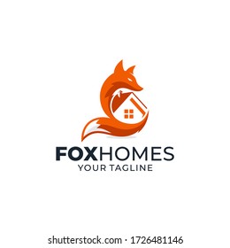 Fox homes logo vector design template