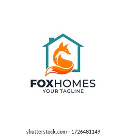 Fox homes logo vector design template