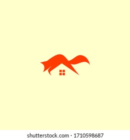 Fox house logo design vector