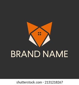 fox house real estate logo design icon vector
