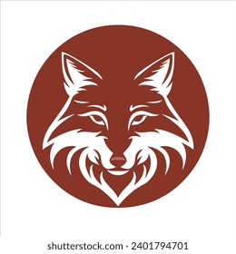 Fox Howling Logo Silhouette des Wolfs. Vektorlogo. Tierwelt. Wilder Wolf. Vektorgrafik.