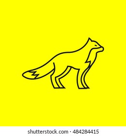Fox icon. Animal thin line design. vector illustration