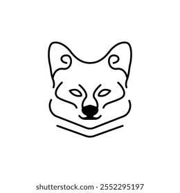 Fox icon. Fox black linear logo. Fox branding icon. Fox vector icon design. Foxes isolated on white background. Animal vector outline. Vector illustration.