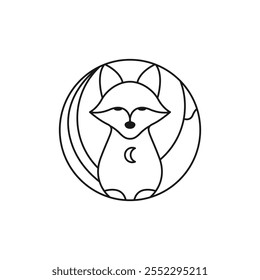 Fox icon. Fox black linear logo. Fox branding icon. Fox vector icon design. Foxes isolated on white background. Animal vector outline. Vector illustration.