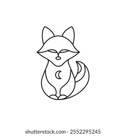 Fox icon. Fox black linear logo. Fox branding icon. Fox vector icon design. Foxes isolated on white background. Animal vector outline. Vector illustration.