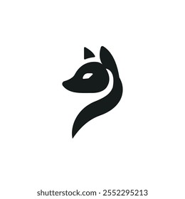 Fox icon. Black fox logo design. Foxes silhouette. Wild animal foxes. Fox brand logo. Elegant fox emblem. Vector illustration.