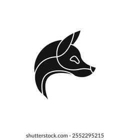 Fox icon. Black fox logo design. Foxes silhouette. Wild animal foxes. Fox brand logo. Elegant fox emblem. Vector illustration.