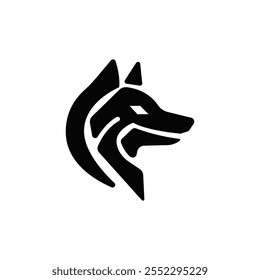 Fox icon. Black fox logo design. Foxes silhouette. Wild animal foxes. Fox brand logo. Elegant fox emblem. Vector illustration.