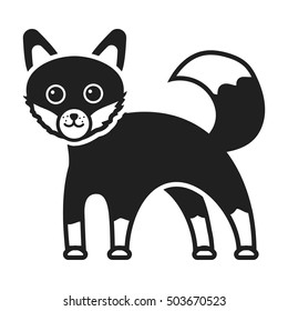 Fox icon in black style isolated on white background. Animals symbol stock vector illustration.