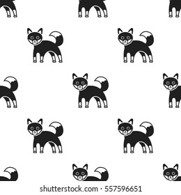 Fox icon in black style isolated on white background. Animals pattern stock vector illustration.