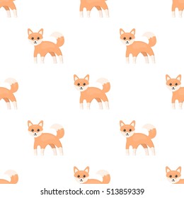 Fox icon in cartoon style isolated on white background. Animals pattern symbol stock vector illustration.
