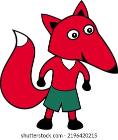 Fox. Icon. Color vector graphics. Stylized image of a fox. Black contour.