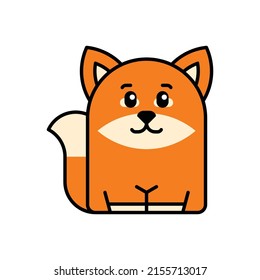 Fox icon. Icon design. Template elements. Flat style