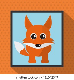 fox icon design  , vector graphic , animal illustration