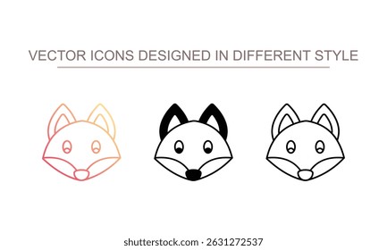 Design de ícone Fox com ilustração de fundo branco