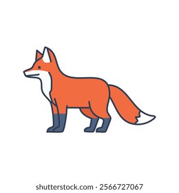 Fox icon. Flat color vixen vector illustration.