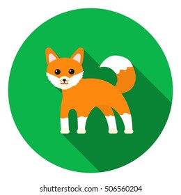 Fox icon in flat style isolated on white background. Animals symbol vector illustration.