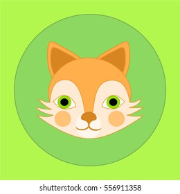 Fox icon, forest animal vector, woodland creature