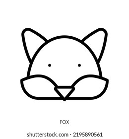 fox icon. Line Art Style Design Isolated On White Background