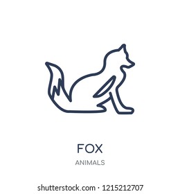 Fox icon. Fox linear symbol design from Animals collection. Simple outline element vector illustration on white background.