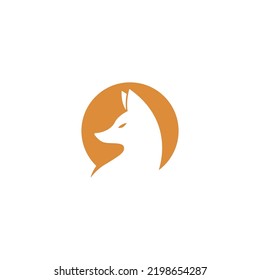 Plantilla de ilustración de diseño del logotipo del icono Fox