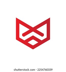 fox icon, logo for gamers, strong icon in red color
