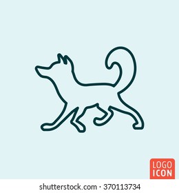 Fox Icon logo line flat design. Vector illustration.