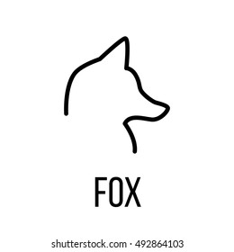 Fox icon or logo in modern line style. High quality black outline pictogram for web site design and mobile apps. Vector illustration on a white background. 