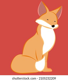 Icono de Fox sobre fondo rojo. Ilustración vectorial.