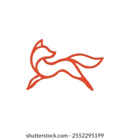 Ícone Fox. Logotipo linear laranja Fox. Ícone de marca Fox. Design de ícone de vetor Fox. Raposas isoladas sobre fundo branco. Raposas contorno do vetor animal. Ilustração vetorial.