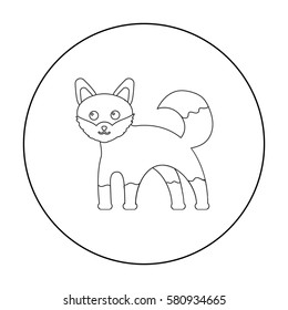 Fox icon outline. Singe animal icon from the big animals outline.