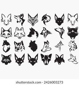 Fox icon set vector illustration