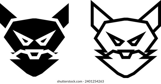 fox icon, sign, or symbol in glyph and line style isolated on transparent background. Vector illustration